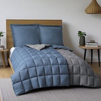 HIG set posteljine od 4 dijela – 2x prošiveni poplun 135x200 cm i 2x jastučnica 80x80 cm, OEKO-TEX, alternativno punjenje 1300 g, plava 6