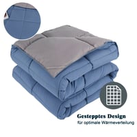 HIG set posteljine od 4 dijela – 2x prošiveni poplun 135x200 cm i 2x jastučnica 80x80 cm, OEKO-TEX, alternativno punjenje 1300 g, plava 7