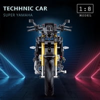 HIGH GODO Technik Motorkerékpár Építőkészlet, 638 Darabos, 1:8 Méretarányú Modell, Kék TM40 Motor, Ajándék 6-12+ Éves Fiúknak és Felnőttekne 2