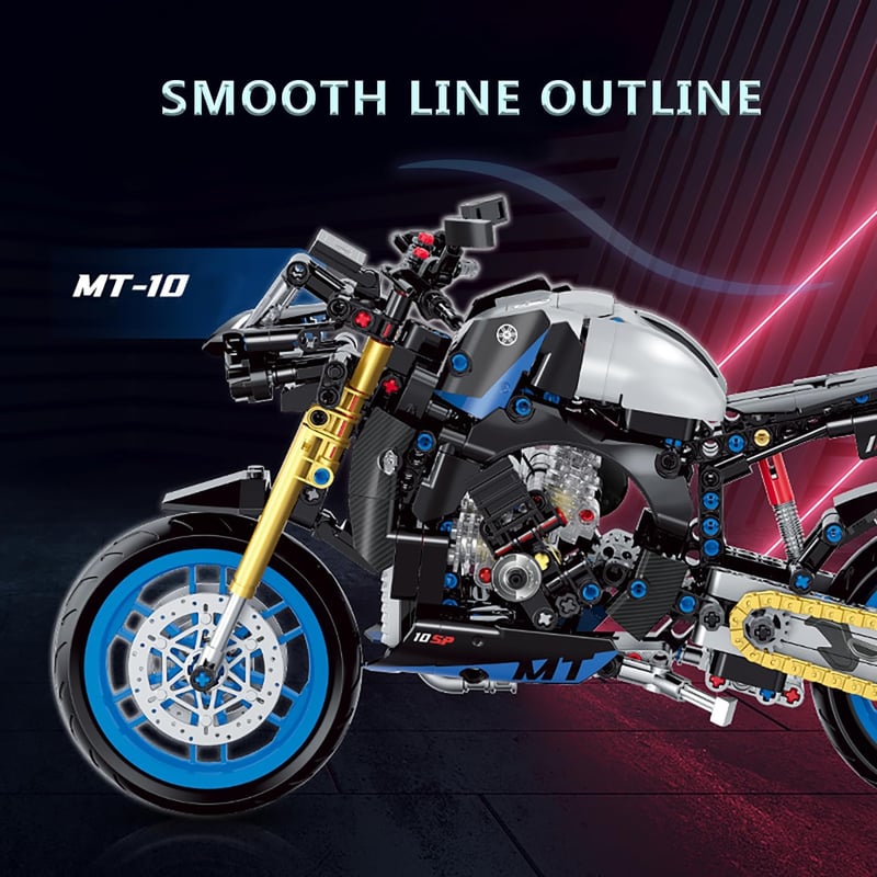 HIGH GODO Technik Motorkerékpár Építőkészlet, 638 Darabos, 1:8 Méretarányú Modell, Kék TM40 Motor, Ajándék 6-12+ Éves Fiúknak és Felnőttekne