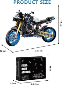 HIGH GODO Technik Motorkerékpár Építőkészlet, 638 Darabos, 1:8 Méretarányú Modell, Kék TM40 Motor, Ajándék 6-12+ Éves Fiúknak és Felnőttekne 6