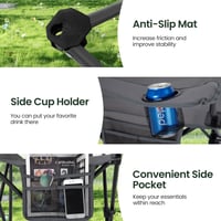 Scaun de camping pliabil HIGH POINT SPORTS, 2 bucăți, albastru, capacitate 102 kg, cu suport pentru pahar și cotiere, scaun pentru pescuit și activități în aer liber 5