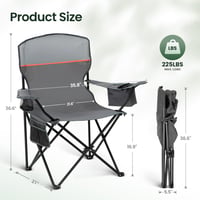 Scaun de camping pliabil HIGH POINT SPORTS, 2 bucăți, albastru, capacitate 102 kg, cu suport pentru pahar și cotiere, scaun pentru pescuit și activități în aer liber 3