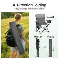 Scaun de camping pliabil HIGH POINT SPORTS, 2 bucăți, albastru, capacitate 102 kg, cu suport pentru pahar și cotiere, scaun pentru pescuit și activități în aer liber 9
