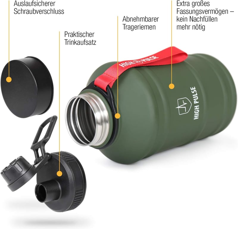 High Pulse 2.2L szivárgásmentes sportkulacs BPA-mentes szénezett vízhez