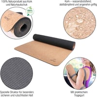 High Pulse Yoga Mat Parafából és Gummiból, Természetes, Csúszásmentes Edzőszőnyeg Jógához és Pilateshez 2