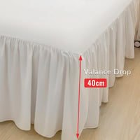 Cuvertură de pat Highdi 140x200 cm, Volan elastic din bumbac alb, cu lungimea de 40 cm, rezistentă la șifonare și decolorare 5