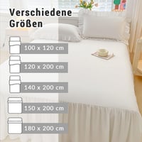 Cuvertură de pat Highdi 140x200 cm, Volan elastic din bumbac alb, cu lungimea de 40 cm, rezistentă la șifonare și decolorare 6