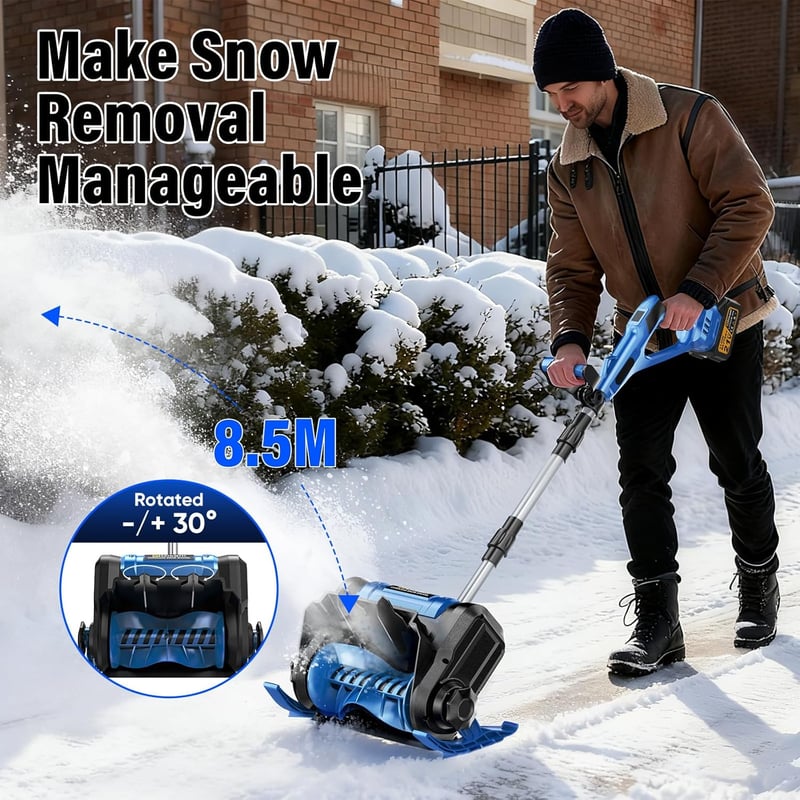 Highsam 18V Makita Akkus Hótolólapát Hófúvó 3000W Kefe Nélküli Motor 38cm