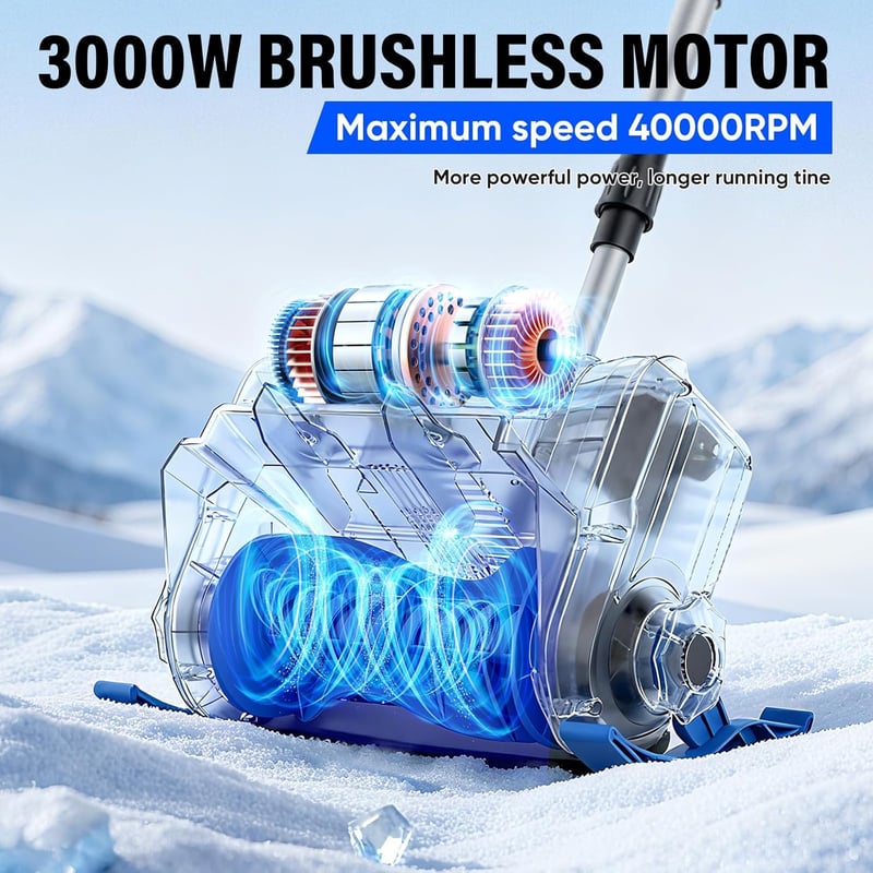 Highsam 18V Makita Akkus Hótolólapát Hófúvó 3000W Kefe Nélküli Motor 38cm