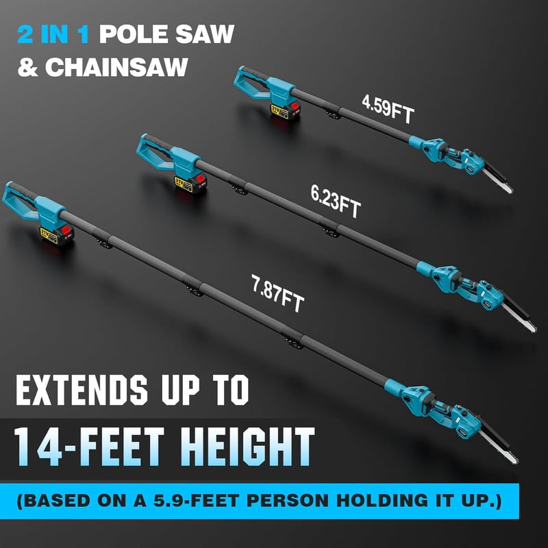 Highsam 2in1 Makita 18V Akkus Láncfűrész és Magassági Ágvágó 4.0Ah