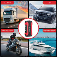 Higoom Autós Bikázó 1500A - Hordozható Akkumulátor Indító 6.0L Benzines/4.0L Dízel Járművekhez, LED Lámpával, Powerbank Funkcióval 7
