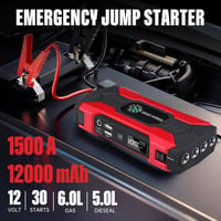 Higoom Autós Bikázó 1500A - Hordozható Akkumulátor Indító 6.0L Benzines/4.0L Dízel Járművekhez, LED Lámpával, Powerbank Funkcióval 2