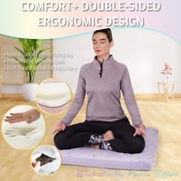Hihealer Meditációs Párna Bársony Huzattal és Memory Foam-mal - Kényelmes Jóga Ülőpárna Hajdinahéj Töltettel, Narancs, 40x40x13 cm 4