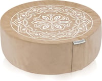 Hihealer Meditációs Párna Bársony Huzattal és Memory Foam-mal - Kényelmes Jóga Ülőpárna Hajdinahéj Töltettel, Narancs, 40x40x13 cm 1