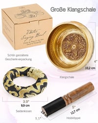 Hihealer Tibeti Hangtál Szett 12cm Bronz Kézműves Meditációs Tál Kalapáccsal Párnával Jóga Csakra Gyógyítás Ajándék Dobozzal 5