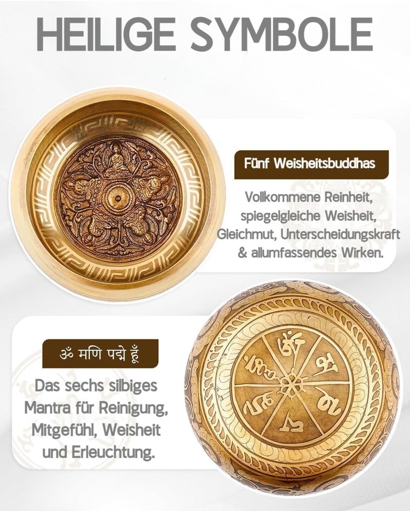 Hihealer Tibeti Hangtál Szett 12cm Bronz Kézműves Meditációs Tál Kalapáccsal Párnával Jóga Csakra Gyógyítás Ajándék Dobozzal
