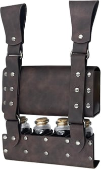 HiiFeuer Középkori Alkimista Műbőr Övtáska 4 Parafa Varázsital Üveggel - Fantasy Varázsló Derékzsák LARP Rendezvényekhez, Barna

AI: I've cr 6