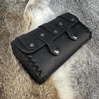 HiiFeuer Középkori Műbőr Övtáska O-Gyűrűs Övvel - Reneszánsz Cosplay Táska Fekete, LARP Szerepjátékhoz, Fesztiválokhoz, Mindennapos Használa 4