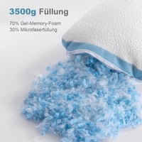 Hiimgo Memory Foam Pelyhes Párna 80x80 cm, 2 db-os Szett, Ortopéd Fejpárna Memóriahab Pelyhekkel 5