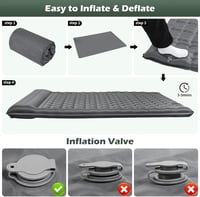 HiiPeak 2 személyes felfújható matrac 12 cm vastag 140x200 cm kempingmatrac beépített párnával 6