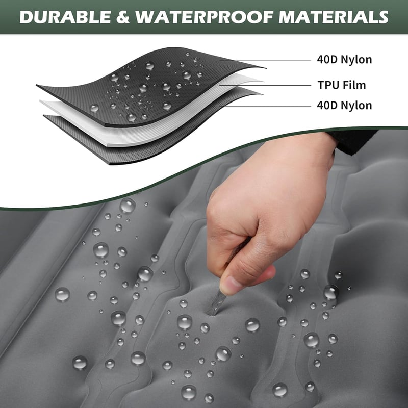 HiiPeak 2 személyes felfújható matrac 12 cm vastag 140x200 cm kempingmatrac beépített párnával