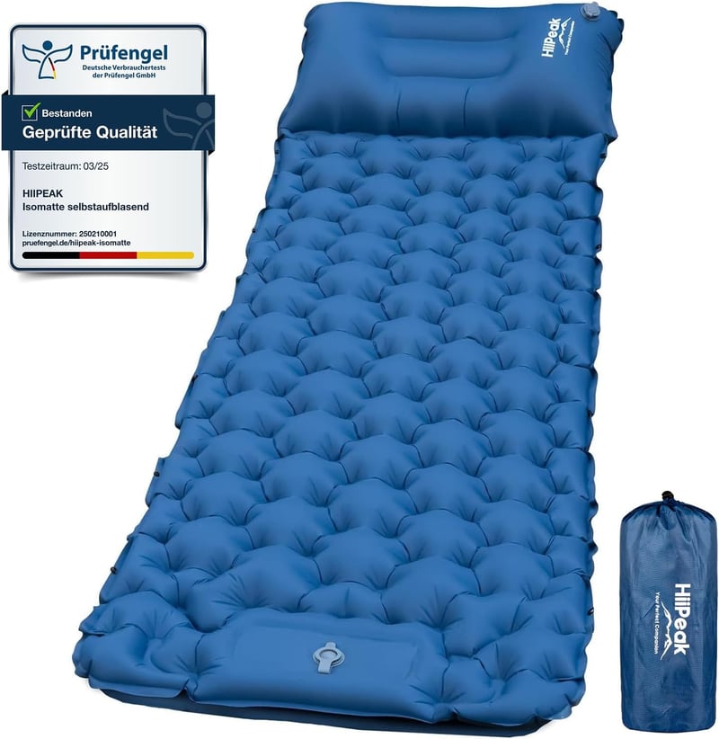 HiiPeak Camping Légágy Integrált Párnával és Lábpumpával Kempingezéshez - Blue