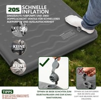 HiiPeak Önfelfújódó Camping Matrac Párnával, Szigetelt Alvómatrac R-érték 9.5 5