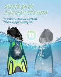 Labe de înot reglabile Hikeen – labe scurte pentru adulți cu călcâi deschis, labe de scufundări unisex cu plasă de transport, mărimea 37-41 (UE) 3