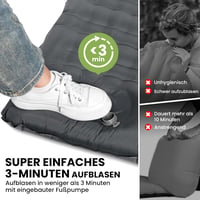 HIKENTURE 12 cm Önfelfújó Kétszemélyes Kemping Matrac Lábpumpával 3