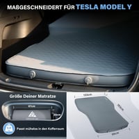 HIKENTURE Kempingmatrac Tesla Model Y/3 - 8 cm Vastag Memóriahabos Önfelfújó Alvómatrac, Kompakt Méretű, 4 Évszakos Használatra - Grey, Perfekt für Tesla Model Y/Juniper, Practical 4