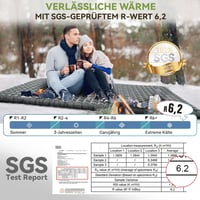 HIKENTURE Kétszemélyes Kempingmatrac 6.2 R-Értékkel - 8 cm Vastag Felfújható Matrac 140x200 cm, 4 Évszakos Túramatrac Kempingezéshez, Túrázá 3