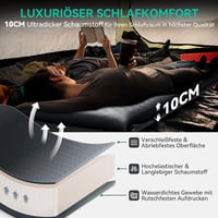 HIKENTURE Önfelfújó Kempingmatrac 10 cm Vastag, Memory Foam Túramatrac 200 kg Teherbírással, Sötétszürke Hálózsák Alátét Túrázáshoz, Kemping - Darkgray 2