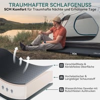 HIKENTURE Önfelfújó Kempingmatrac 5 cm Vastag, Túrázáshoz, Kültéri Alváshoz - Csúszásgátló PVC Habszivacs Matrac 150 kg Teherbírással, Sötét - Darkgray 3