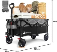 HIKENTURE összecsukható kézikocsi 135 l, 150 kg teherbírás 7