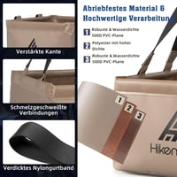 HIKENTURE összecsukható vödör 15L/20L kempinghez, horgászathoz, mosáshoz - 15L, Square Khaki 2