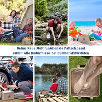 HIKENTURE összecsukható vödör 15L/20L kempinghez, horgászathoz, mosáshoz - 15L, Square Khaki 5