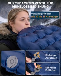 HIKENTURE Ultraľahká nafukovacia karimatka R-hodnota 4, 430 g, hrúbka 8 cm, múmiový tvar, 4-sezónna izolačná podložka na turistiku 7