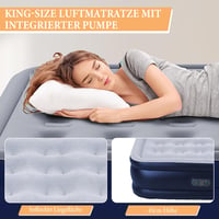 HikerSKY Önfelfújó Légágy King Size Beépített Pumpával, 198x147x45cm Kék 4