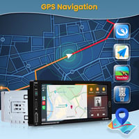 Hikity 1 Din Autórádió 6.9" Érintőképernyő Wireless CarPlay Android Bluetooth 3