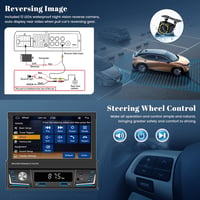 Hikity 1 DIN Autórádió 7" Kihúzható Érintőképernyővel - Vezeték Nélküli CarPlay, Android Auto, Bluetooth, FM/AM, USB, Tolatókamera 5