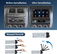 Hikity 1 DIN Autórádió 7" Kihúzható Érintőképernyővel - Vezeték Nélküli CarPlay, Android Auto, Bluetooth, FM/AM, USB, Tolatókamera 2