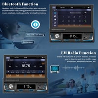 Hikity 1 DIN Autórádió 7" Kihúzható Érintőképernyővel - Vezeték Nélküli CarPlay, Android Auto, Bluetooth, FM/AM, USB, Tolatókamera 4