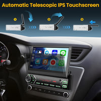 Hikity 1 DIN DAB Autórádió 7" Kihajtható Érintőképernyő Carplay Android Bluetooth 3