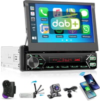 Hikity 1 DIN DAB Autórádió 7" Kihajtható Érintőképernyő Carplay Android Bluetooth 1