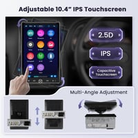 Hikity 10,4" Autórádió CarPlay Android Bluetooth Forgó Kijelző USB AUX 2