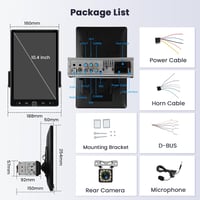 Hikity 10,4" Autórádió CarPlay Android Bluetooth Forgó Kijelző USB AUX 7
