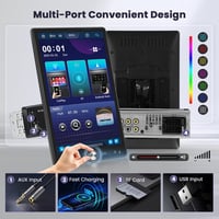 Hikity 10,4" Autórádió CarPlay Android Bluetooth Forgó Kijelző USB AUX 5