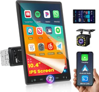 Hikity 10,4" Autórádió CarPlay Android Bluetooth Forgó Kijelző USB AUX 1