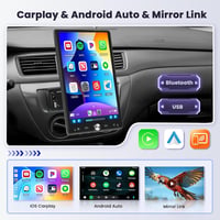 Hikity 10,4" Autórádió CarPlay Android Bluetooth Forgó Kijelző USB AUX 3